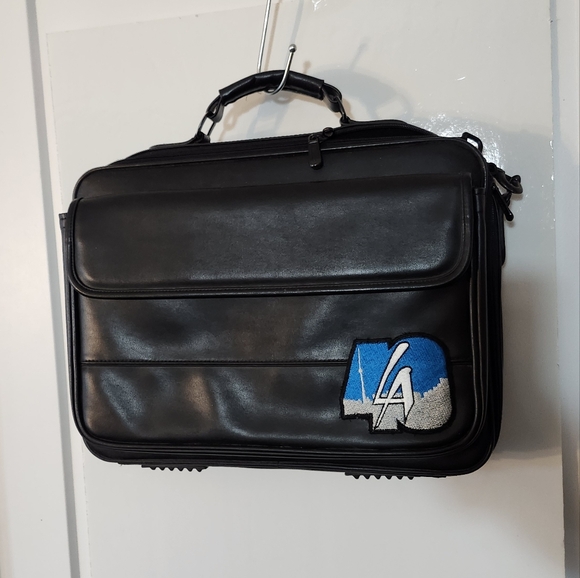 LEATHER LAPTOP BAG BLACK - Picture 1 of 13